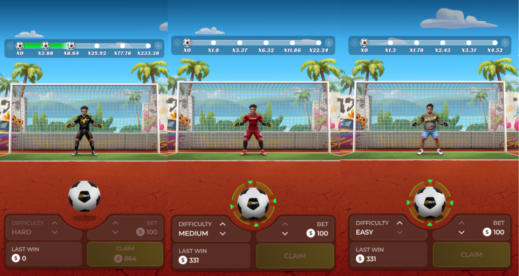 Interfaccia di gioco Penalty Unlimited